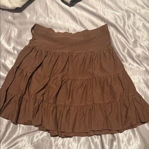 Xhilaration Brown A-Line Tiered Skirt